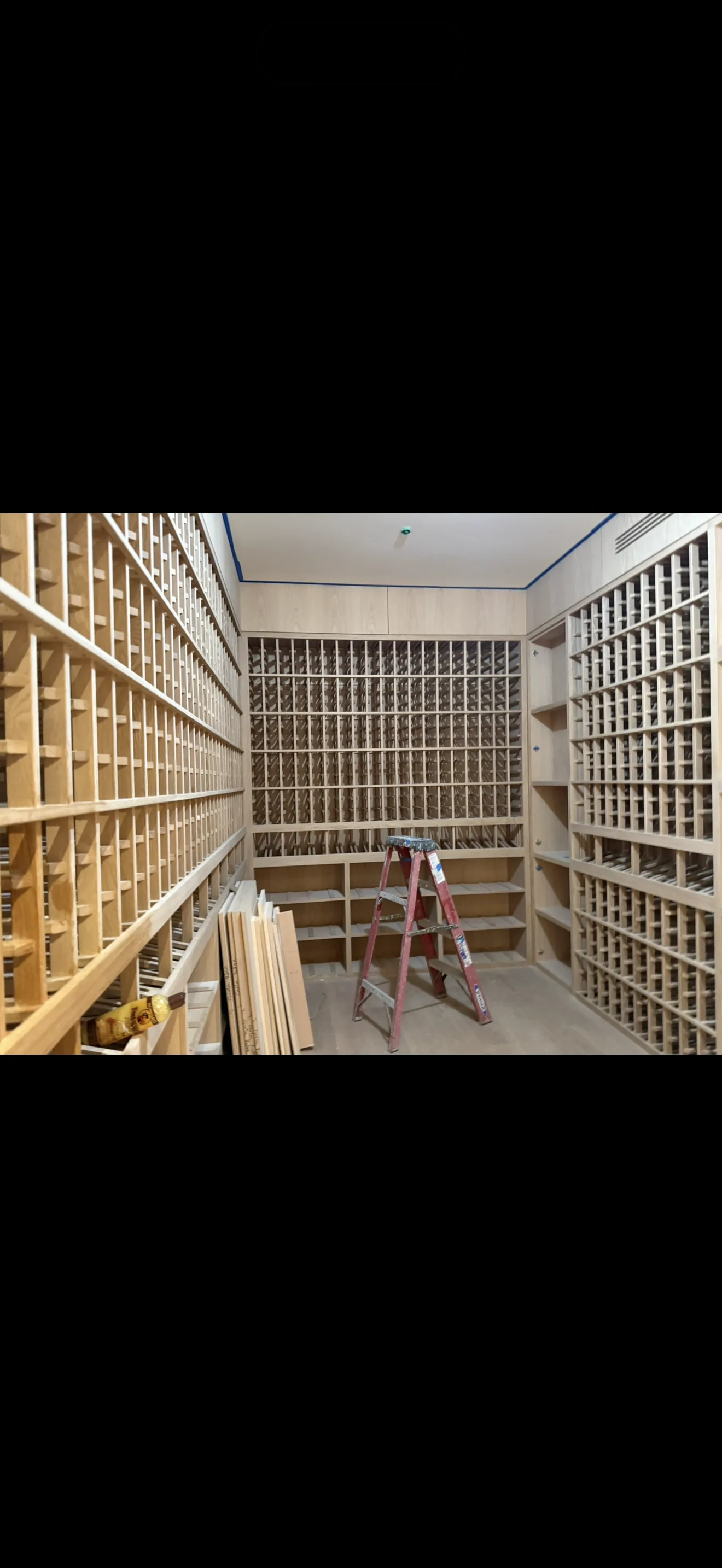 Completed wood cabinetry and detailed interior finish