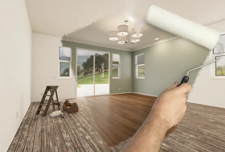 Interior painting and finish work in progress